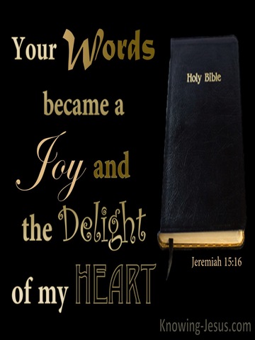 Jeremiah 15:16 You Word Is A Joy And Delight (black)
